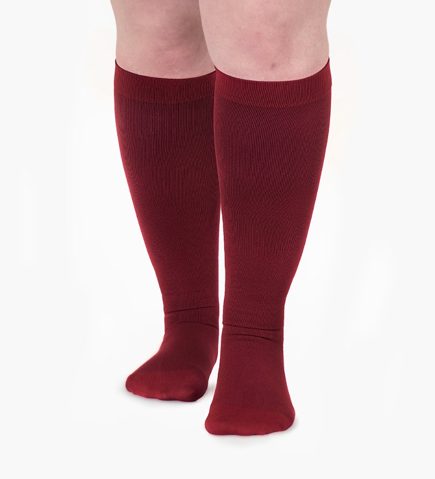 Everstride™ Advanced Wide Compression Socks For Pain Relief - M / New! Burgundy