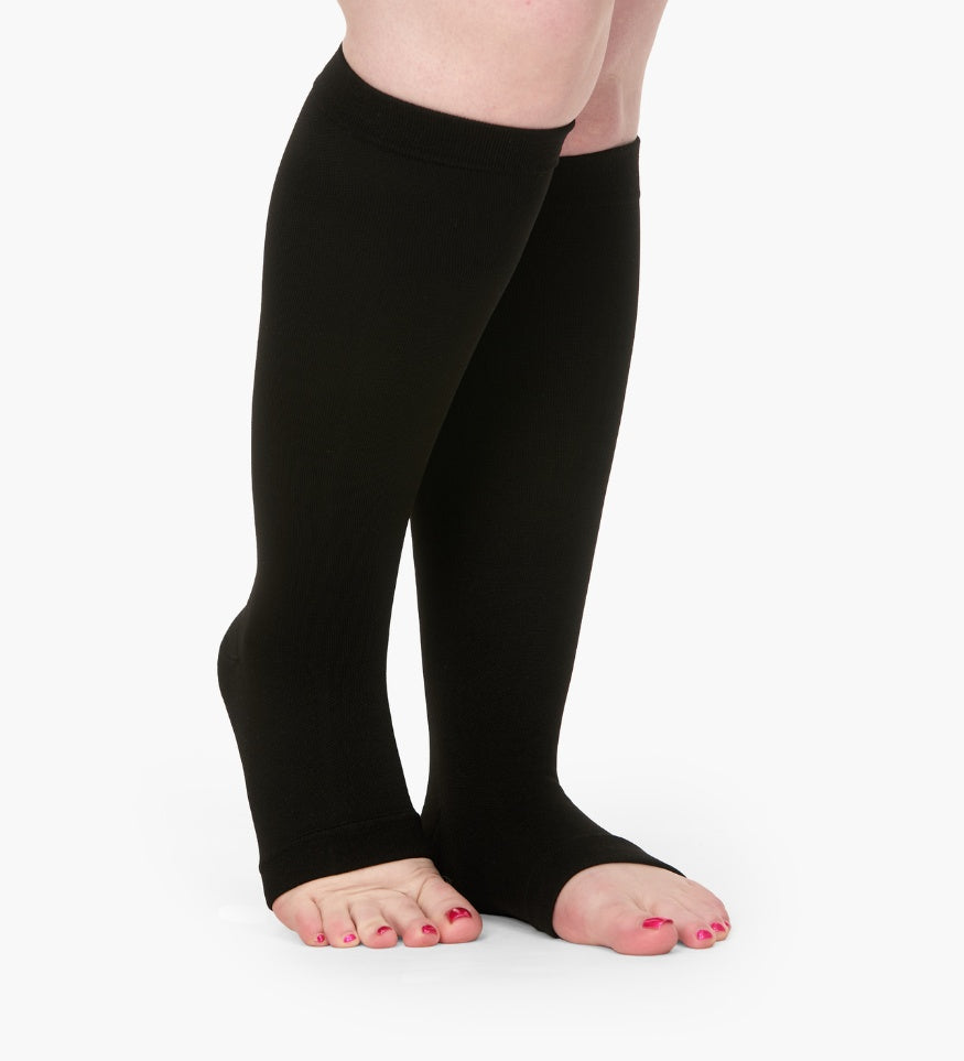 New! Everstride™ Toeless Wide Compression Socks For Pain Relief - L / Black