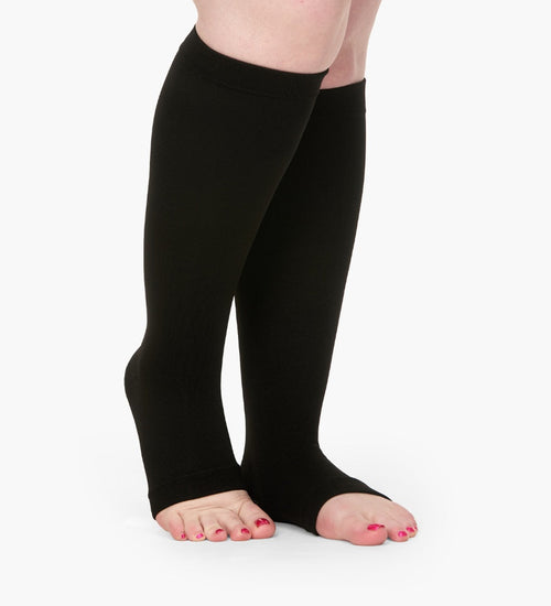 New! Everstride™ Toeless Wide Compression Socks For Pain Relief - L / Black
